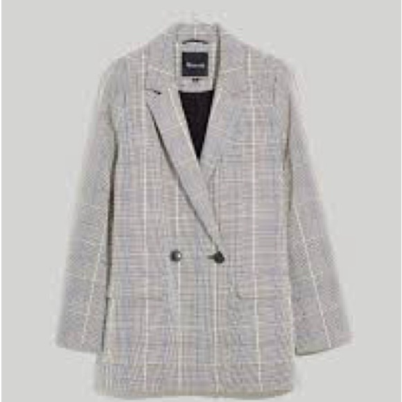 Madewell NG625 Caldwell Double-Breasted Blazer in Palmyra Plaid - Picture 1 of 8